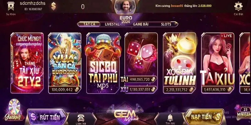 Nổ hũ 62 GemWin - Chơi game Nổ Hũ đổi tiền mặt uy tín