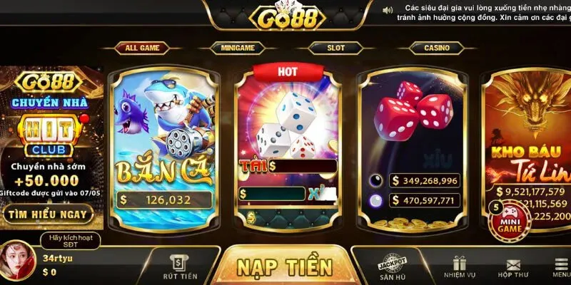 Nổ hũ 53 Go88 - Cổng game Nổ Hũ rút tiền mặt nên thử ngay