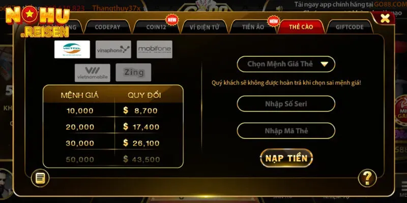 Go88 - Thiên Đường VIP Hoàng Gia Đổi Thưởng Hàng Đầu Châu Á 3 Go88 Đa dạng thanh toán