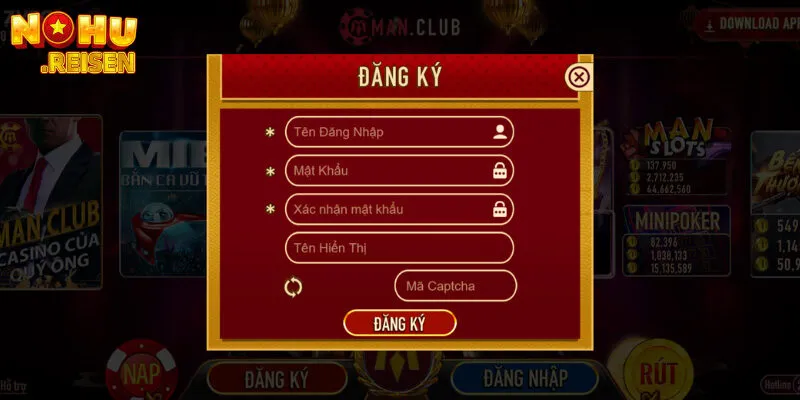 Đăng ký tài khoản ManClub