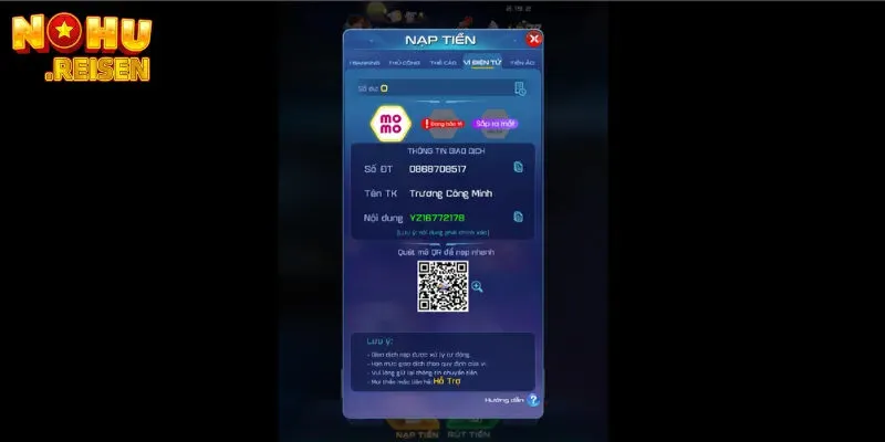 Nạp tiền qua ví điện tử