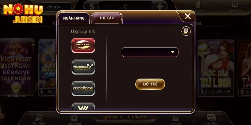 Rút tiền Zowin qua thẻ cào